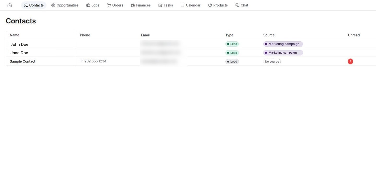 Every contact, conversation and lead source in one place