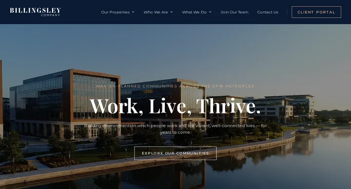 Billingsley Company — a 27-page site with an investor portal behind it
