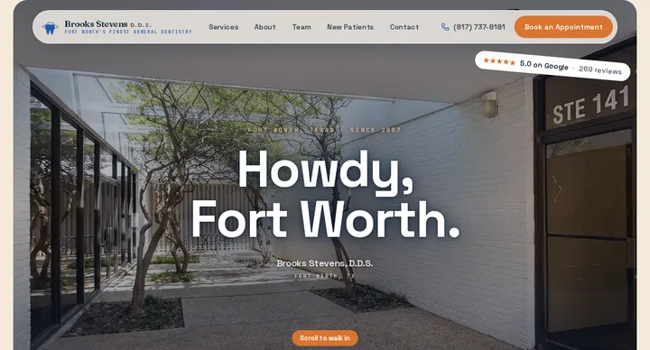 A Fort Worth dental practice — Texan hospitality rather than clinical white