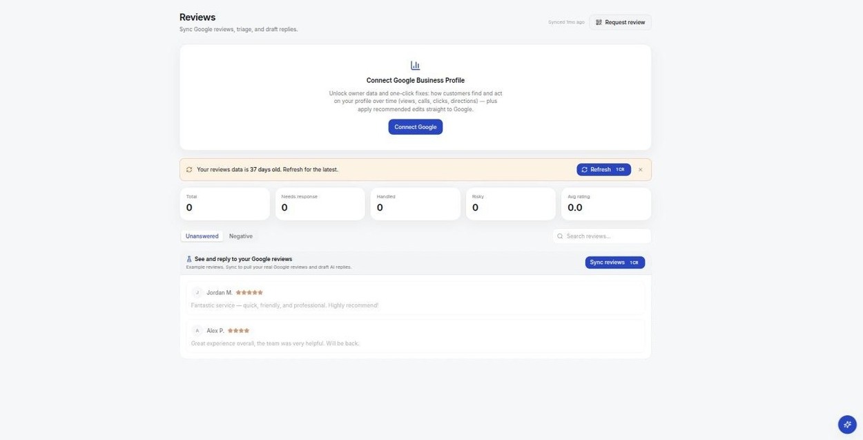 Triage reviews and draft replies — all in one place